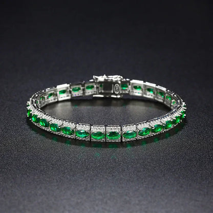 Handmade Emerald Diamond Bangle Bracelet 100% Real 925 Sterling silver Wedding Bracelets For Women Men Engagement Jewelry Gift