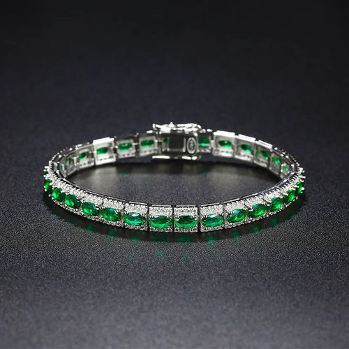 Handmade Emerald Diamond Bangle Bracelet 100% Real 925 Sterling silver Wedding Bracelets For Women Men Engagement Jewelry Gift