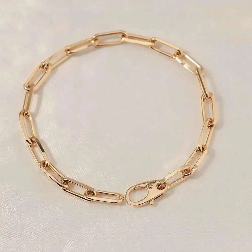 Pure 925 Paperclip Chain Wristband Chunky Jewelry Men Teens Boys Punk Rock Fashion Simple Mens Bracelet Neutral Ladies Charm