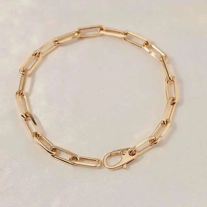 Pure 925 Paperclip Chain Wristband Chunky Jewelry Men Teens Boys Punk Rock Fashion Simple Mens Bracelet Neutral Ladies Charm