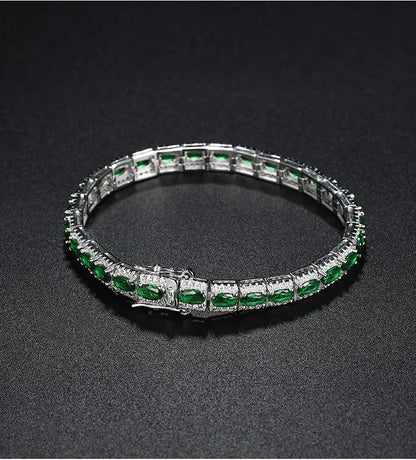 Handmade Emerald Diamond Bangle Bracelet 100% Real 925 Sterling silver Wedding Bracelets For Women Men Engagement Jewelry Gift