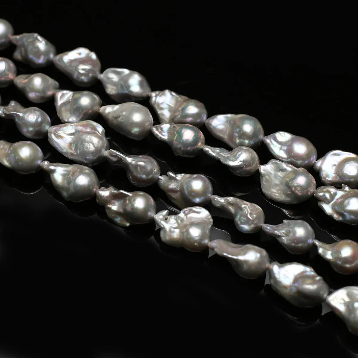 15x23-15x25mm AAAAAA Unique Form Gray Natural Freshwater Pearl Baroque Bead Women Jewelry Make DIY Necklace Bracelet Accessories