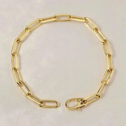 Pure 925 Paperclip Chain Wristband Chunky Jewelry Men Teens Boys Punk Rock Fashion Simple Mens Bracelet Neutral Ladies Charm