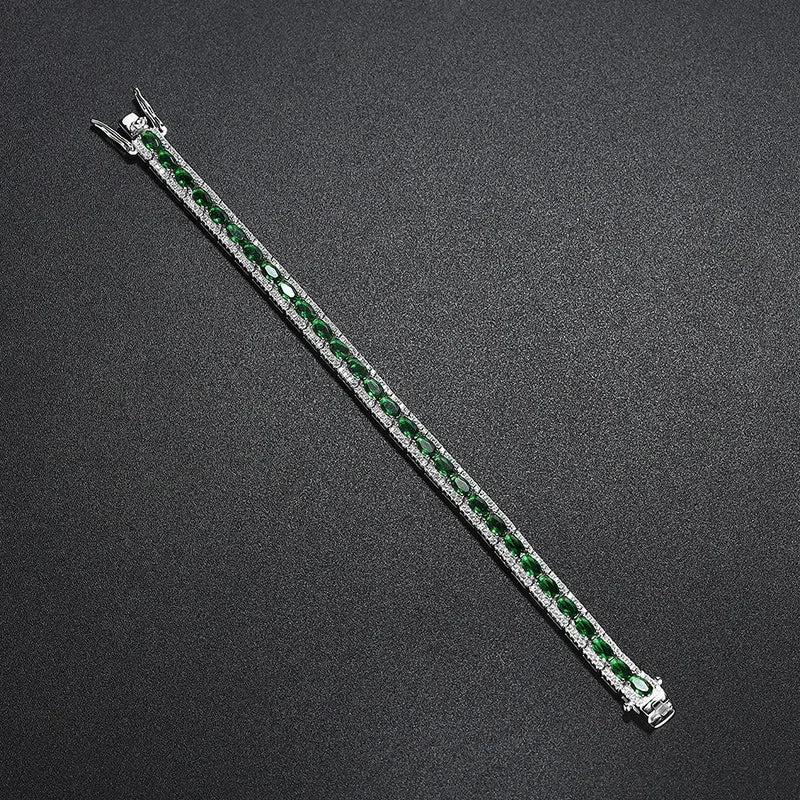 Handmade Emerald Diamond Bangle Bracelet 100% Real 925 Sterling silver Wedding Bracelets For Women Men Engagement Jewelry Gift