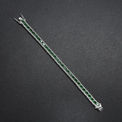 Handmade Emerald Diamond Bangle Bracelet 100% Real 925 Sterling silver Wedding Bracelets For Women Men Engagement Jewelry Gift