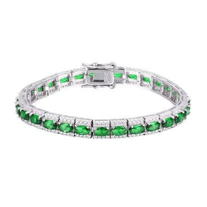 Handmade Emerald Diamond Bangle Bracelet 100% Real 925 Sterling silver Wedding Bracelets For Women Men Engagement Jewelry Gift