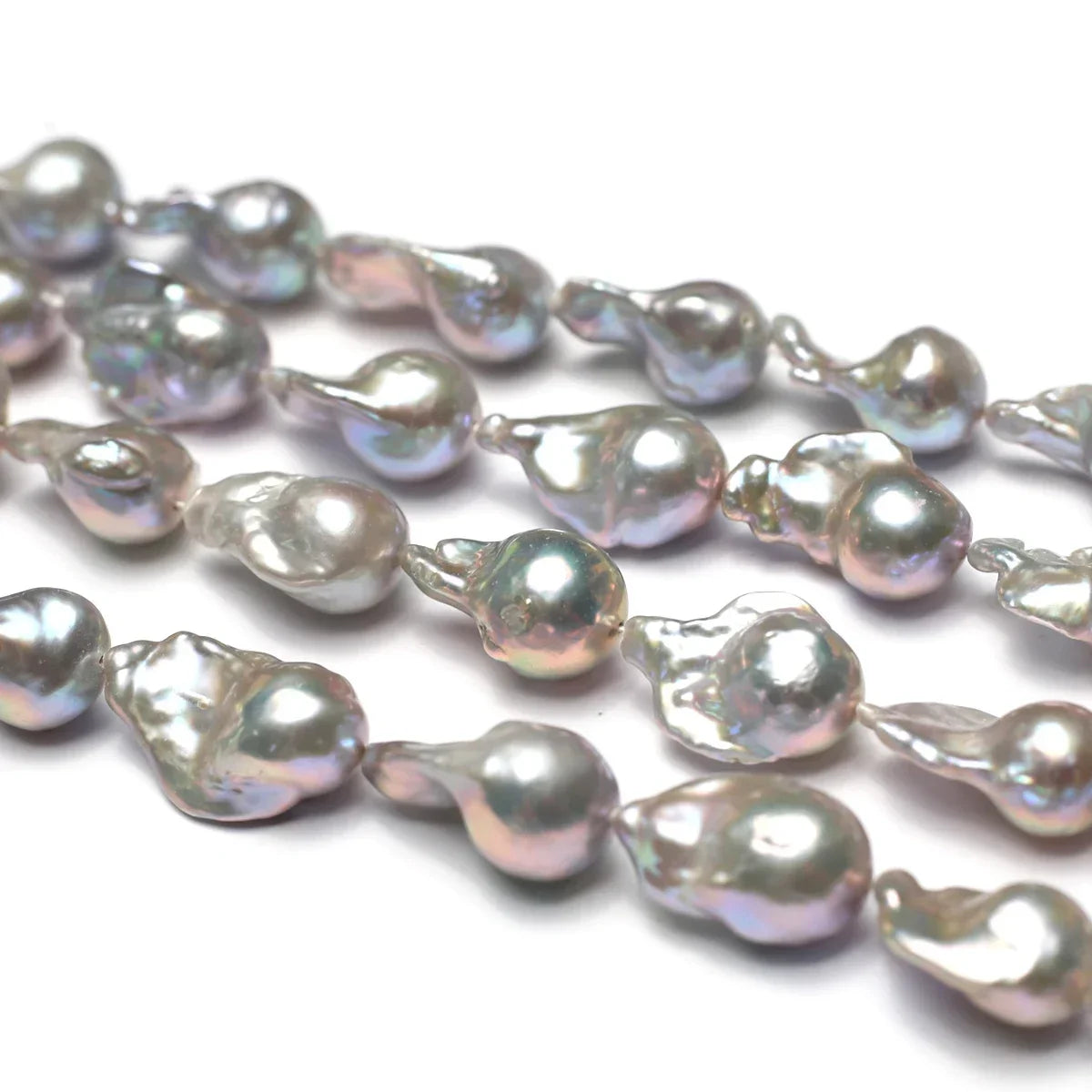 15x23-15x25mm AAAAAA Unique Form Gray Natural Freshwater Pearl Baroque Bead Women Jewelry Make DIY Necklace Bracelet Accessories